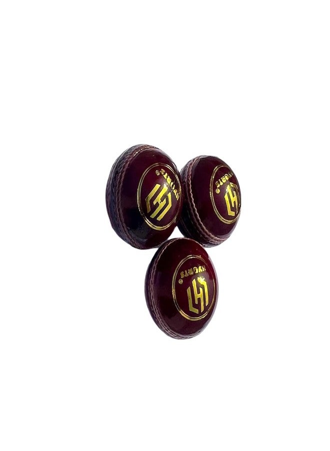 HYORTS Senior Official Hard & Seasoned 4 Pieces Leather Cricket Balls for Practice A Grade Handstitched Pack of 3 - Image 2