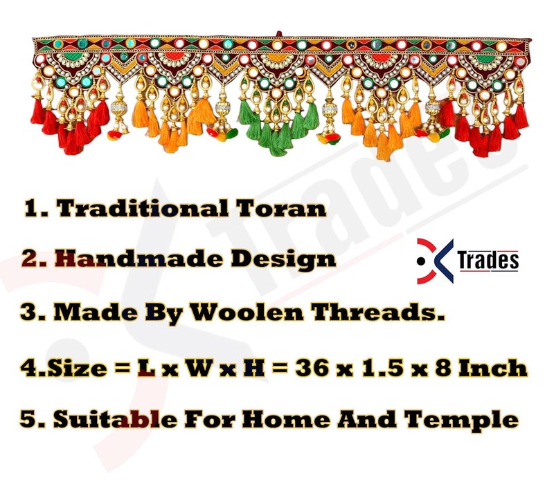 DK trades Traditional Entrance Main Door|Main Home Door Multi Pearl Beads And Thread Home Decoration Toran,91 Cm - Image 5