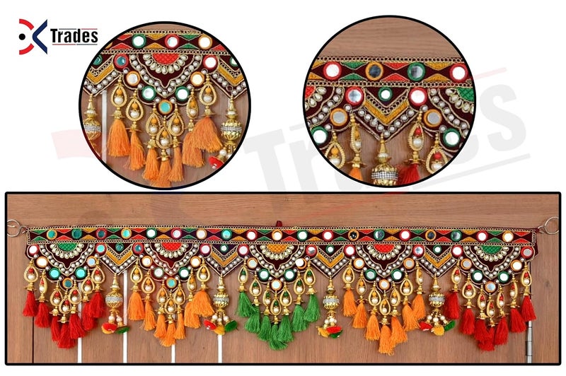 DK trades Traditional Entrance Main Door|Main Home Door Multi Pearl Beads And Thread Home Decoration Toran,91 Cm - Image 2
