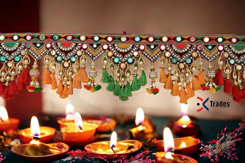 DK trades Traditional Entrance Main Door|Main Home Door Multi Pearl Beads And Thread Home Decoration Toran,91 Cm - Image 3