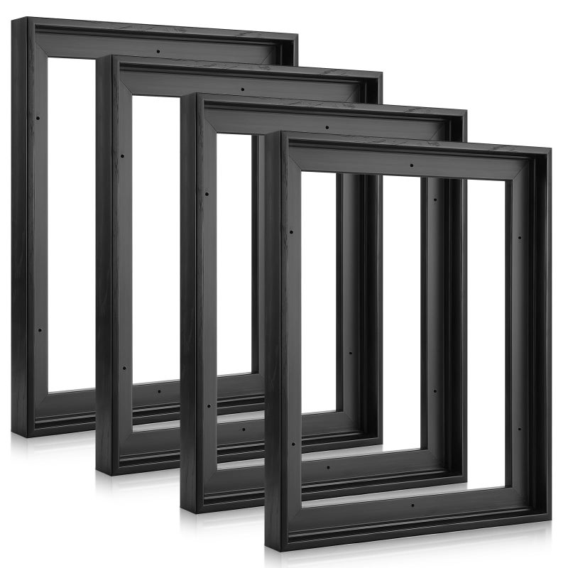Soaoo 4 Pcs Canvas Floater Frames Floating Canvas Frame 0 9 Deep Artwork for Paintings with Hardware Kit Included for Wall Prints Painting Assemble Required11 x 14Black