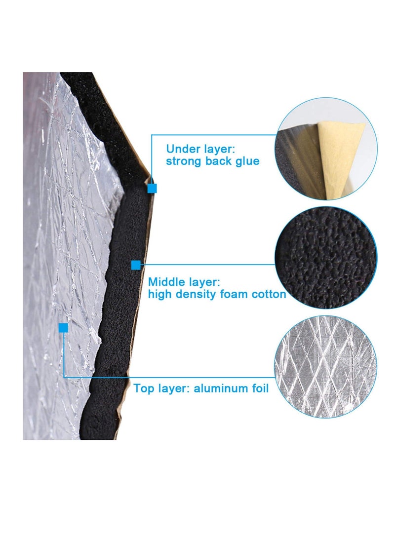 Generic - Car Sound Deadening Mat, Butyl Sound Deadener Mat, Car Fen-der Engine Heat Sound Deadener Insulation Mat, Audio Sound Dampening Material, for Car Trunk, Door, Floor and Ceiling (50*200CM*10MM) - Image 1