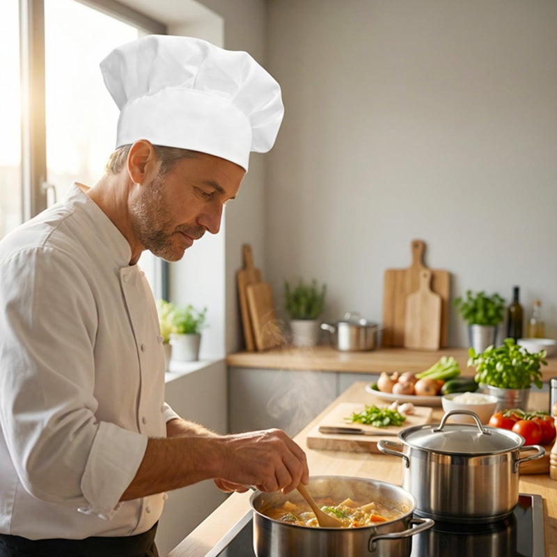 Dadoudou Chef Hats Tube Sharp with Adjustable Size for Adult/Kids - Image 3