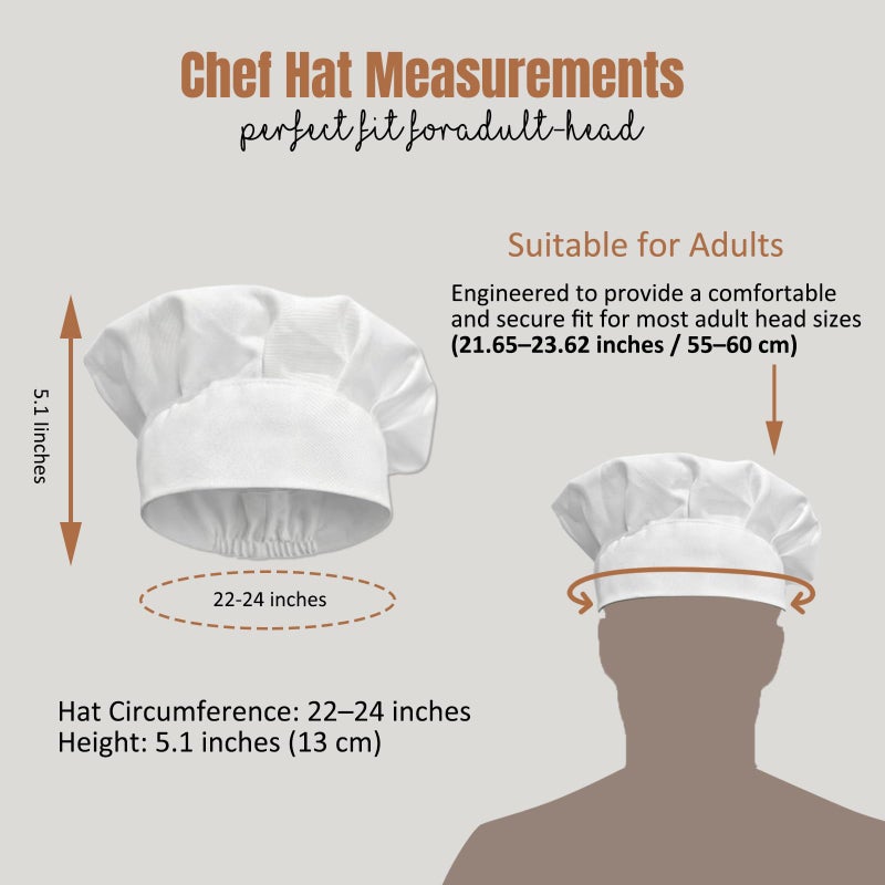 Dadoudou Chef Hats Tube Sharp with Adjustable Size for Adult/Kids - Image 2