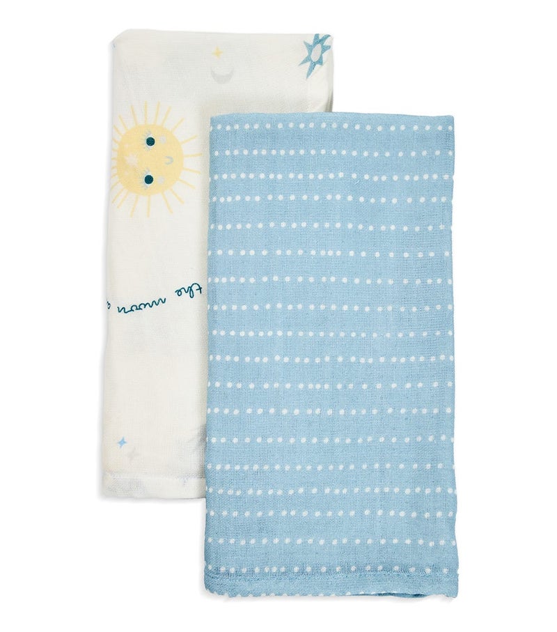 The Mom Store طقم حضانة من 2 قطعة من قماش الموسلين C_Osz_Multi - Image 1
