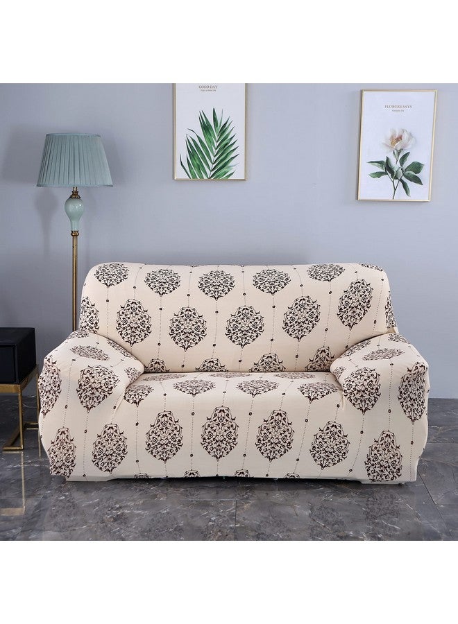 HOUSE OF QUIRK غطاء أريكة مزدوج عالمي من هاوس أوف كويرك بمرونة كبيرة لغطاء الأريكة 140 جرام لكل متر مربع (كريم بروكاد، 145-185 سم) - Image 1