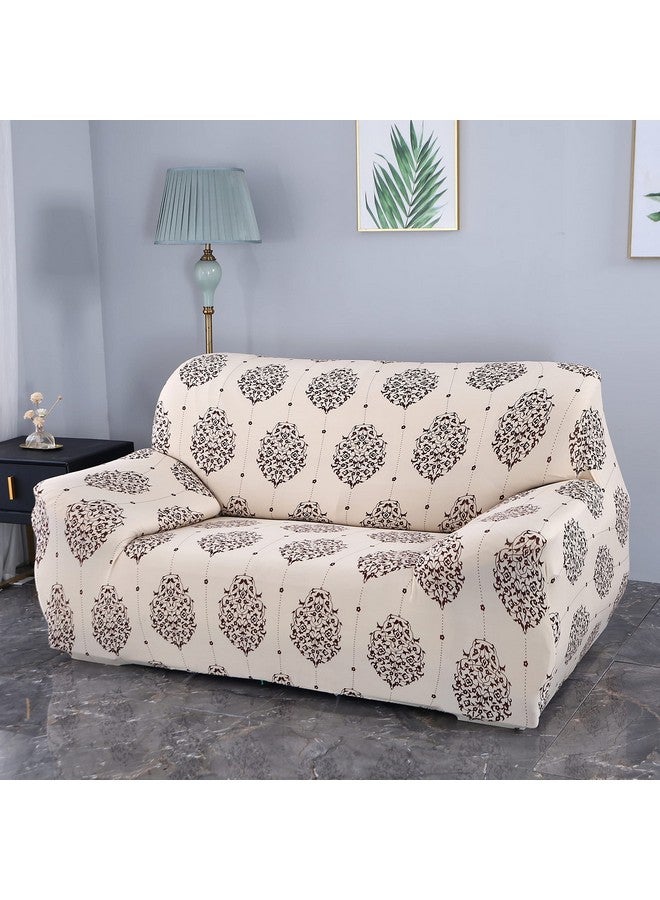 HOUSE OF QUIRK غطاء أريكة مزدوج عالمي من هاوس أوف كويرك بمرونة كبيرة لغطاء الأريكة 140 جرام لكل متر مربع (كريم بروكاد، 145-185 سم) - Image 2