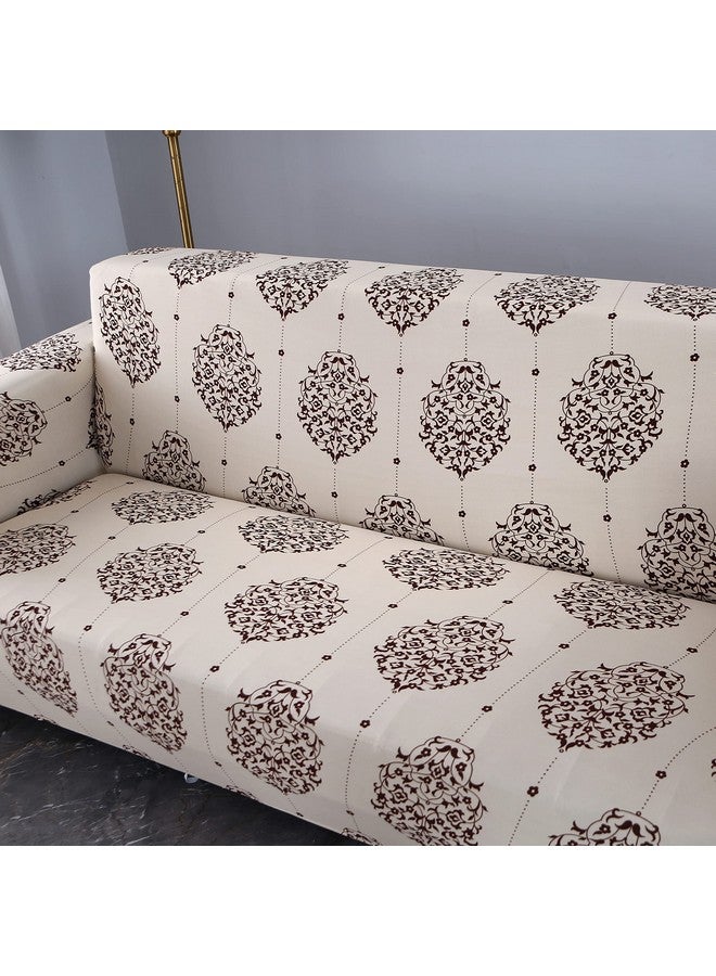 HOUSE OF QUIRK غطاء أريكة مزدوج عالمي من هاوس أوف كويرك بمرونة كبيرة لغطاء الأريكة 140 جرام لكل متر مربع (كريم بروكاد، 145-185 سم) - Image 3