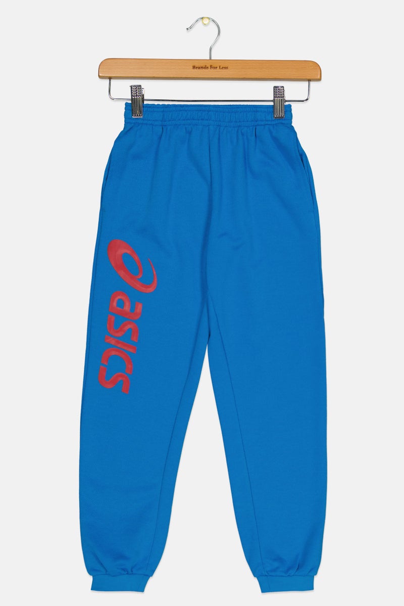 asics Kids Girl Sportswear Fit Brand Logo Training Sweatpants, Blue - Image 1