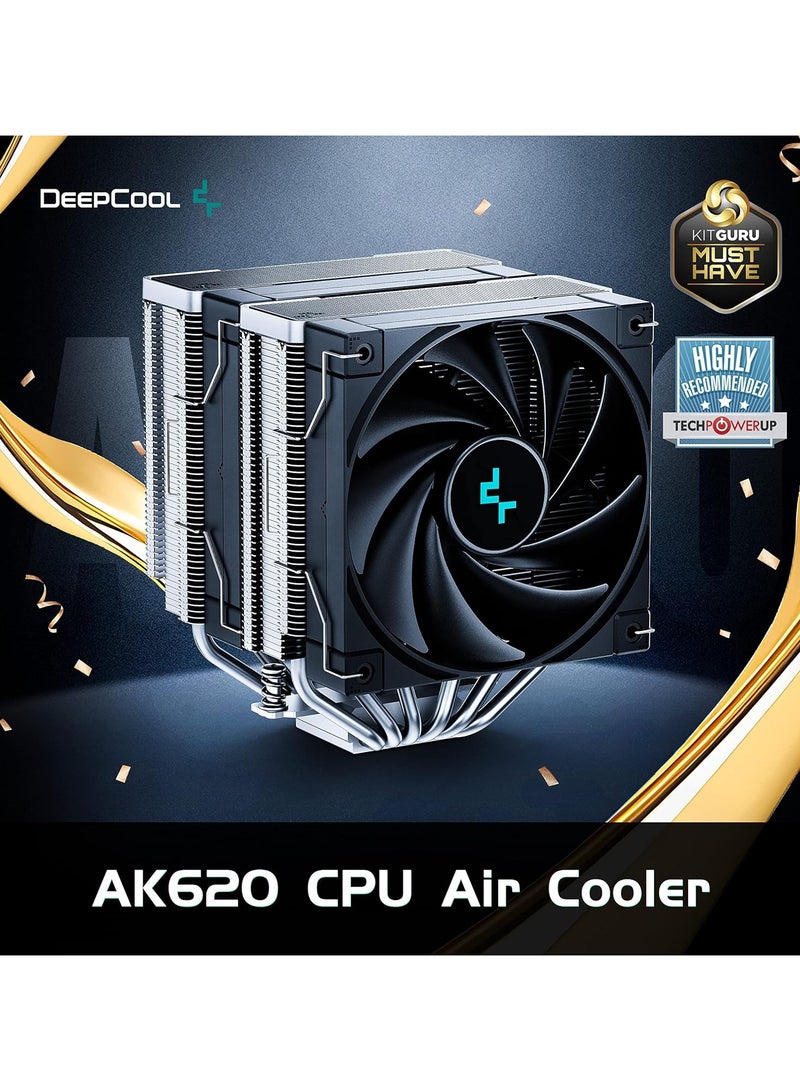DEEPCOOL AK620-1850RPM- 4pin PWM CPU Cooler Fan Support LGA2066/2011-v3/2011/1700/1200/1151/1150/1155 I AMD AM4 - R-AK620-BKNNMT-G - Image 2