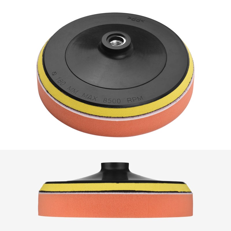 9Pcs Polishing Pads Kit 7 Inches Large Size Car Foam Buffing Sponge for Automobiles Yachts with Cleaning Brush Self-adhesive Wool Pads - Image 4