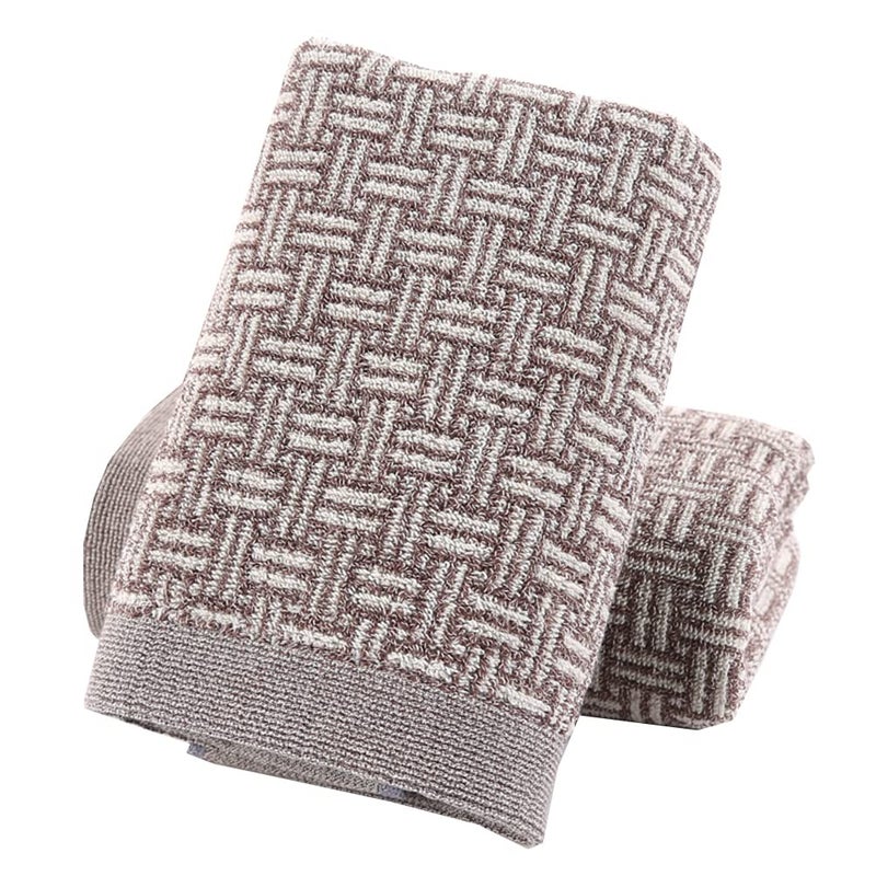 Pidada Hand Towels Set of 2 100% Cotton Checkered Pattern Absorbent Soft Decorative Towel for Bathroom (Brown) - Image 1