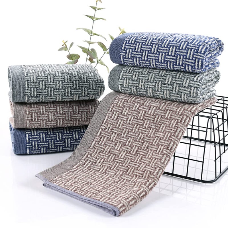 Pidada Hand Towels Set of 2 100% Cotton Checkered Pattern Absorbent Soft Decorative Towel for Bathroom (Brown) - Image 4