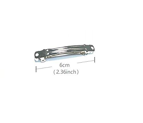 Yima Hair Clip, 20pcs French Style Barrette Hair Clip for DIY Craft Bows 60mm - Image 3