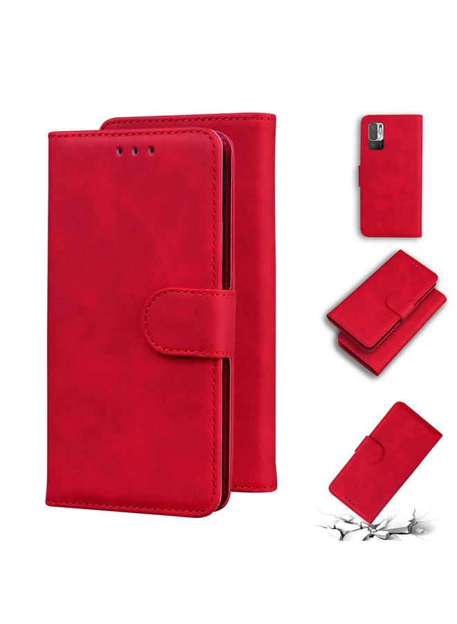 Case For Xiaomi Redmi Note 10 5G / Poco M3 Pro 5G Skin Feel Pure Color Flip Leather Phone Case