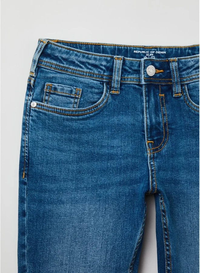 او في اس Slim-fit jeans with five pockets