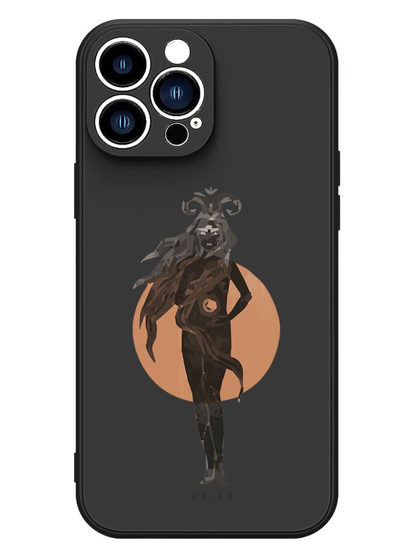 Theodor Protective Slim Fit Case Liquid Silicone Cover with Full Body Protection Anti-Scratch Shockproof Case For iPhone 12 Pro Max Black  - aries - Image 1