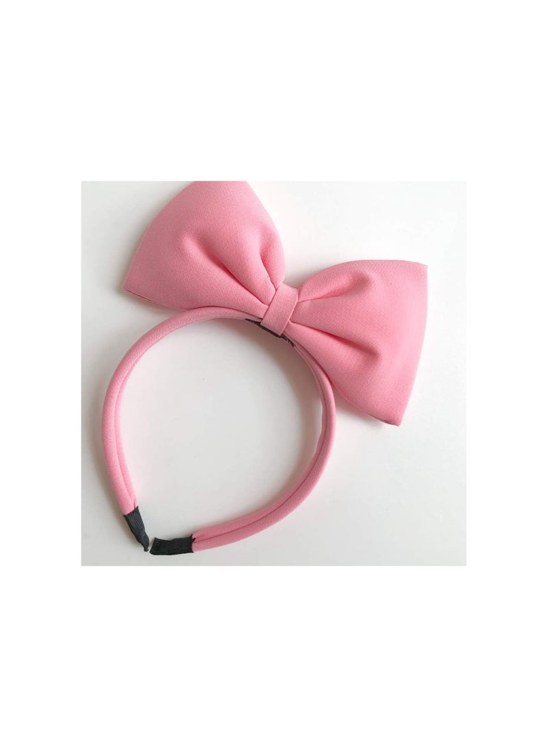 GGOOT 1pc Pink Bowknot Headband, Big Bow Hair Bands Pink Princess Bowknot Headband for Women and Girls - Image 3