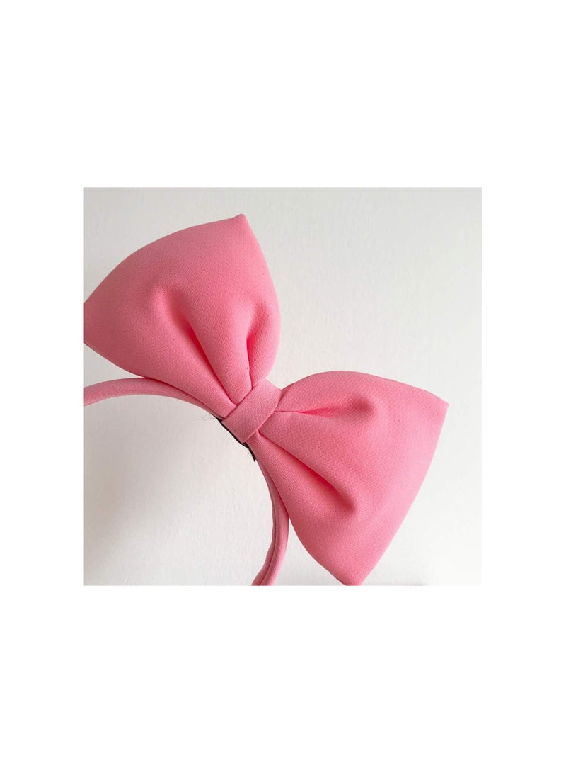 GGOOT 1pc Pink Bowknot Headband, Big Bow Hair Bands Pink Princess Bowknot Headband for Women and Girls - Image 2