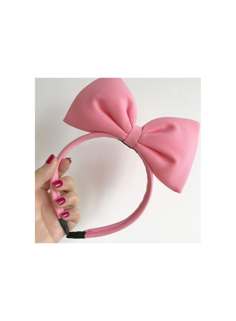 GGOOT 1pc Pink Bowknot Headband, Big Bow Hair Bands Pink Princess Bowknot Headband for Women and Girls - Image 4