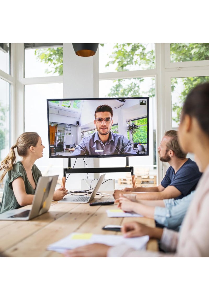 RADIOTRONICS Easel TV Stand, Modern Easel TV Floor Stand, Artistic Corner TV Stand for 55-86 Inches, Height Adjustable, 4 Legs Studio Display Stand for Bedroom, Living Room (White) - Image 2