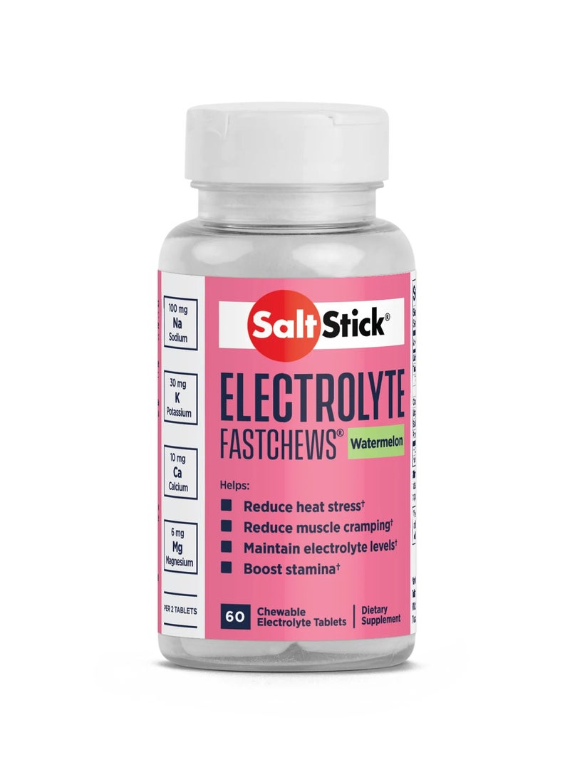 SaltStick Saltstick Electrolyte  Fastchews Watermelon 60 Chewable Electrolyte Tablets  - Image 1