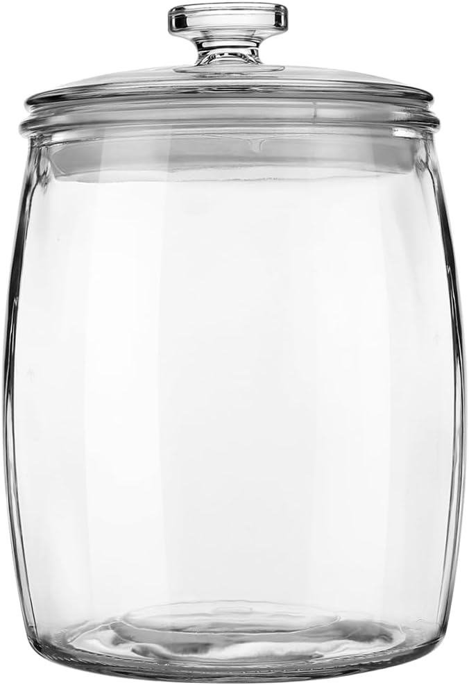 Folinstall Wide Mouth Apothecary Jar with Lid, 0.5 Gallon Glass Jar for Kitchen Storage and Laundry Room Organization, 72 oz Clear Glass Container for Cookie, Candy, Sugar, Flour, Nuts - Image 1