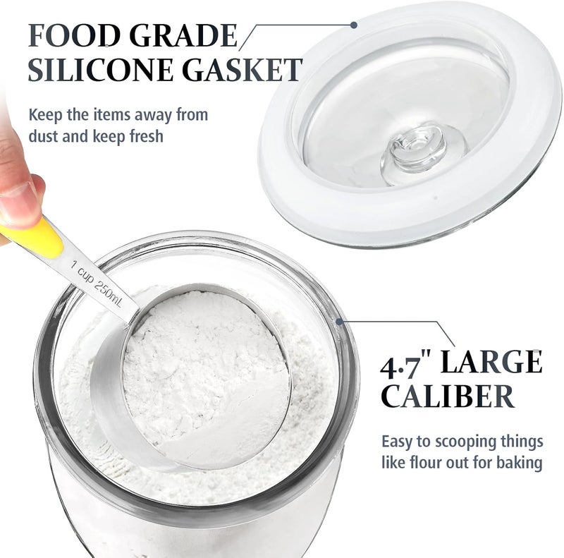 Folinstall Wide Mouth Apothecary Jar with Lid, 0.5 Gallon Glass Jar for Kitchen Storage and Laundry Room Organization, 72 oz Clear Glass Container for Cookie, Candy, Sugar, Flour, Nuts - Image 4