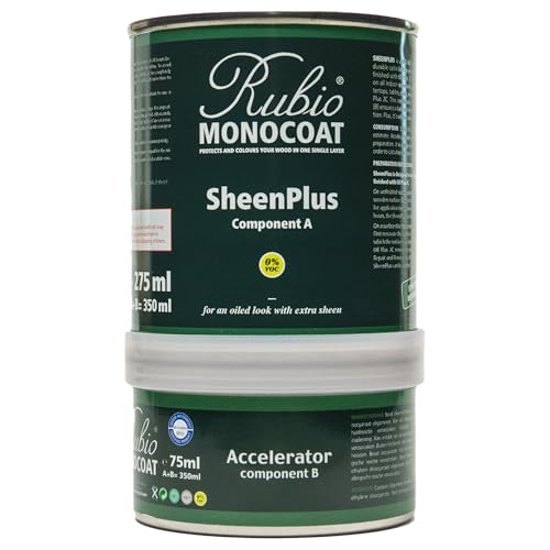 Rubio Monocoat SheenPlus 560 ft² | 0% VOC Satin Look Sheen Enhancer & Wood Finish for Interior Surfaces, Furniture, Floors, Countertops & Tables Finished with Oil Plus 2C | 350 ml - Image 1