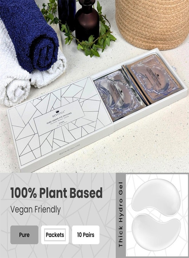 REVITALE Pure Vegan Under Eye Patches, Helps Reduce Puffy Eyes & Dark Circles, Revitalise Dull Eye Masks - Nourishes, Renews, Soothes (Packets - 10 Pair) - Image 4