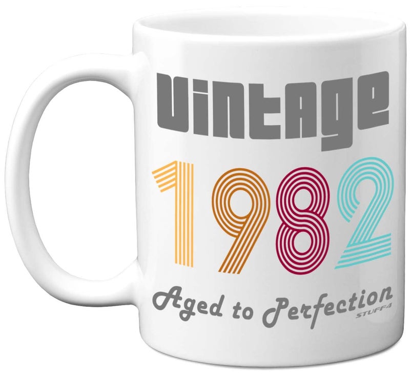 Stuff4 43rd Birthday Gifts for Men Women  1982 Vintage Coffee Mug 11oz Ceramic Dishwasher Safe Mugs Best Friend for Birthday or Christmas Funny 43rd Gifts Him Her