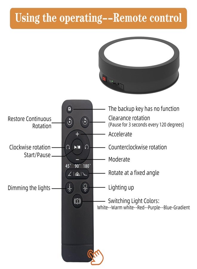 JAYEGT حامل عرض دوار مانع للانزلاق بقاعدة إضاءة LED متعددة الألوان من JAYEGT، يتحمل وزنًا يصل إلى 30 كجم، مزود بقرص دوار 360 درجة لعرض المنتجات، والأعمال الفنية الكريستالية الزجاجية، والمجوهرات، مع جهاز تحكم عن بعد (12.6 بوصة / 6 ألوان) - Image 5