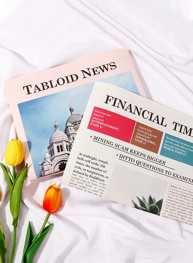 Sweet Life 4pcs English Newspaper Photography Props Fashion Clothing Home Decor Food Photography Background Props Flower Wrapping Paper Atmosphere Decoration - Image 5