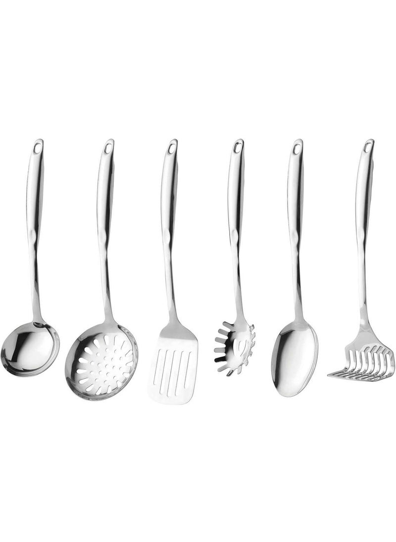 Berghoff Essentials Stainless Steel 6 Piece Ladle Colander Potato Masher Pasta Spoon Spatula Spoon Set  - Image 2