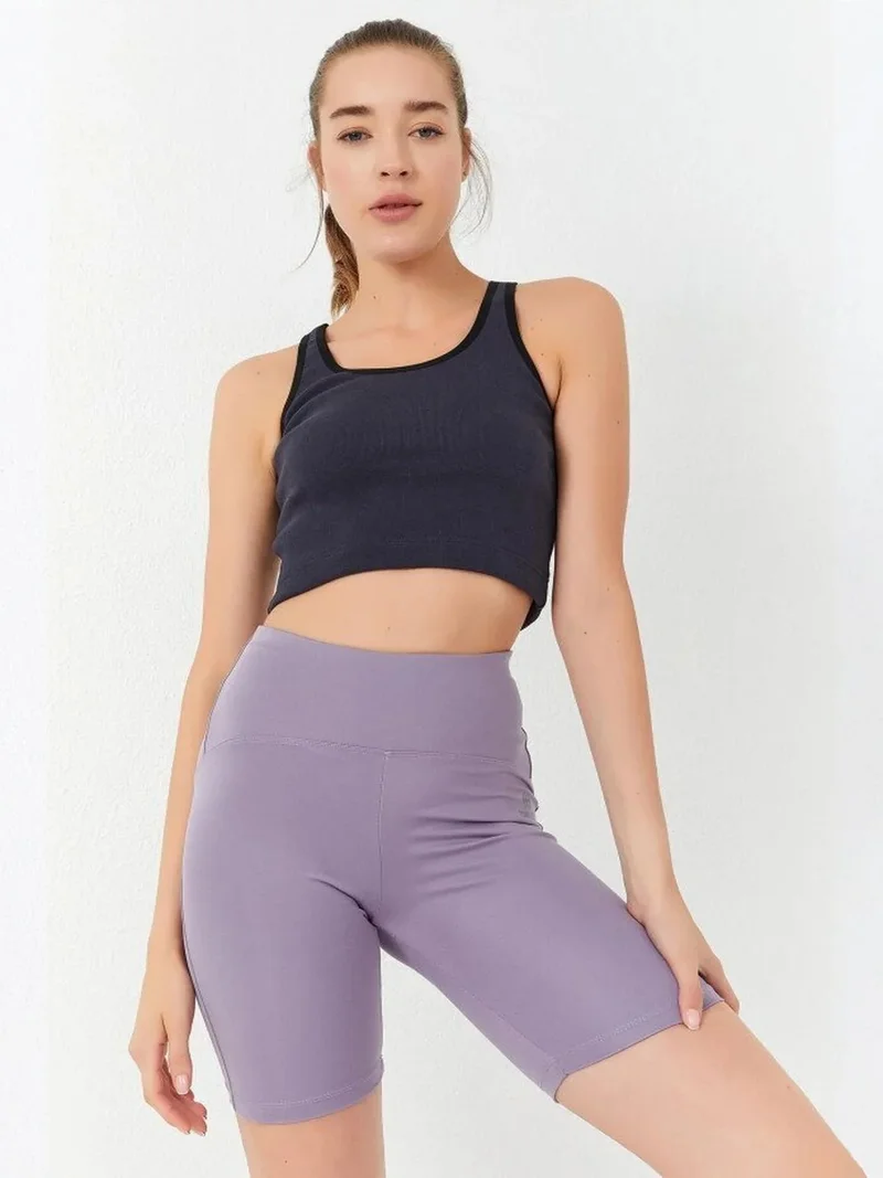 تومي لايف TOMMY Ribbed Cotton-Blend Sleeveless Crop Top