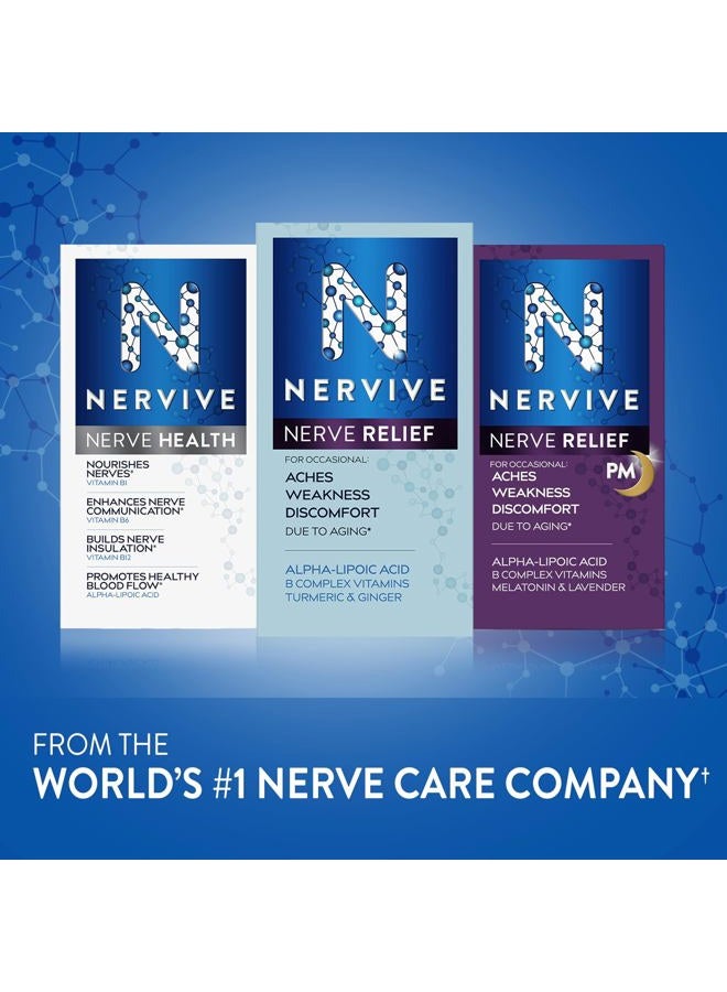 Nervive صحة الأعصاب، مع حمض ألفا ليبويك، لتعزيز صحة الأعصاب ووظيفتها في الأصابع، اليدين، أصابع القدم، والقدمين*، ALA، فيتامينات B12، B6، وB1، 30 قرص (قد يختلف التعبئة) - Image 4