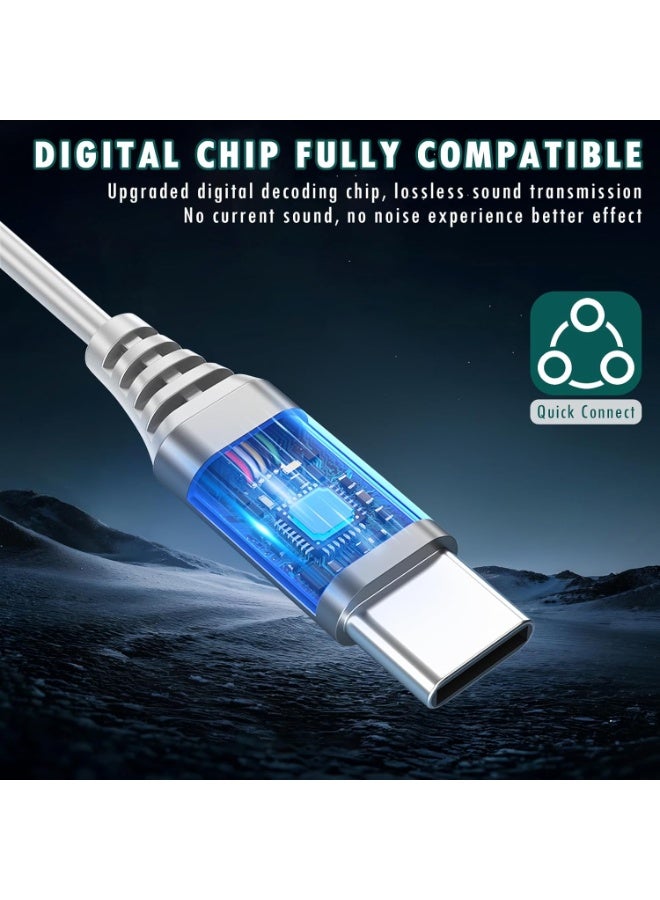 انسجام USB C سماعات الرأس النوع C سماعات الأذن السلكية ستيريو الصوت عزل سماعات الأذن الشاملة السلكية لآي فون 15/16 برو ماكس لسامسونج S24/S25 Ultra لريدمي لهواوي - Image 4