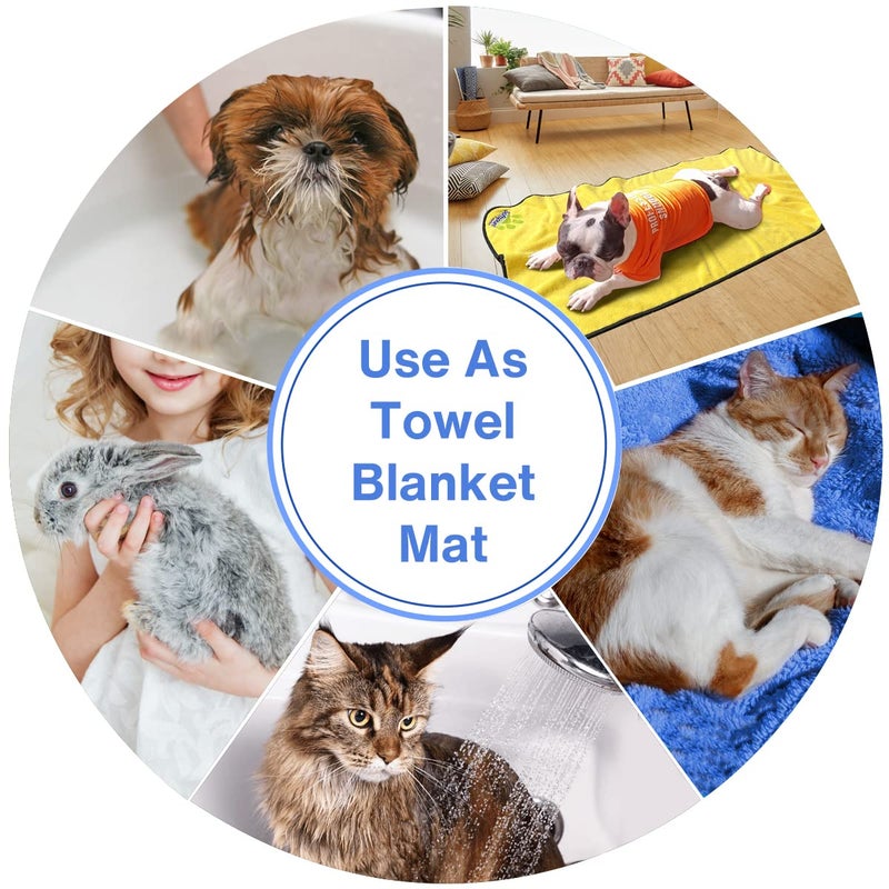 SOFTSPUN Microfiber Pet Towel 70x140 cms 1pcs 380gsm Sky Blue UltraSoft UltraAbsorbent for Drying Medium Large Dogs Cats of All Breeds Quickly - Image 4