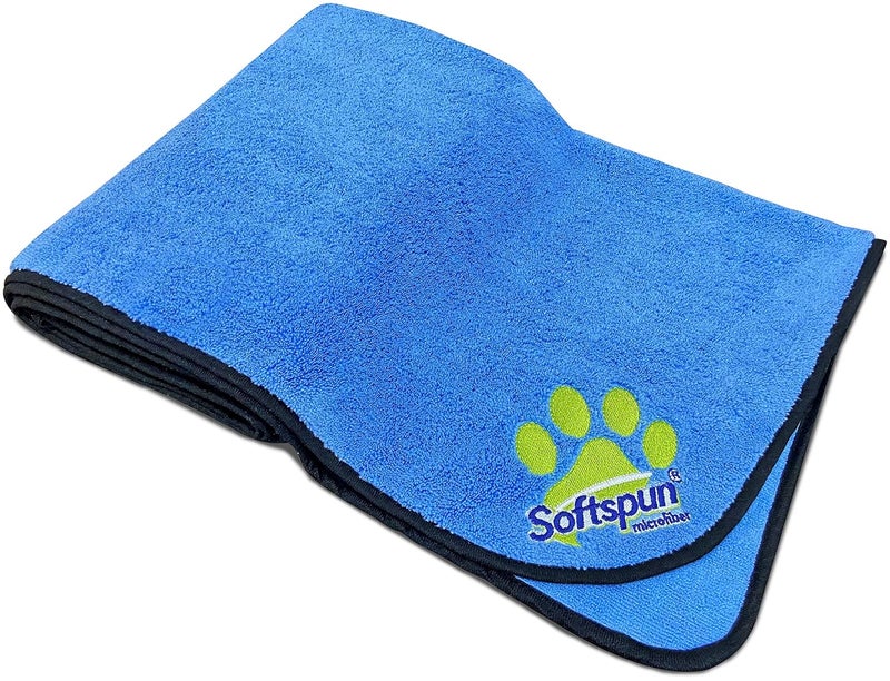 SOFTSPUN Microfiber Pet Towel 70x140 cms 1pcs 380gsm Sky Blue UltraSoft UltraAbsorbent for Drying Medium Large Dogs Cats of All Breeds Quickly - Image 1