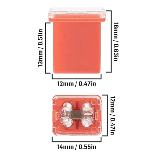 ALLECIN 50A Square Auto Fuses 50 AMP Low Profile Box Shaped Automotive Fuse for SUVs Cars Trucks Boats (Pack of 6 Pcs) - Image 2