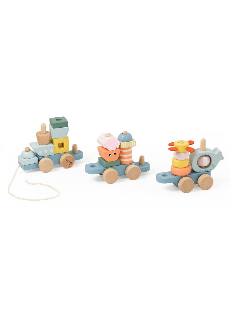 Classic World - Classic World Pull Ocean Toy – Wooden Pull-Along Ocean Animal Playset for Toddlers, Develops Motor Skills & Imagination - Image 1