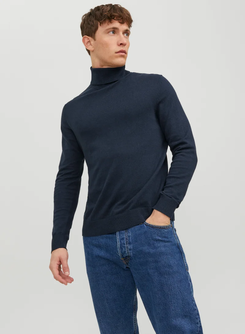 JACK & JONES Knitted Roll Neck Long Sleeve Sweater