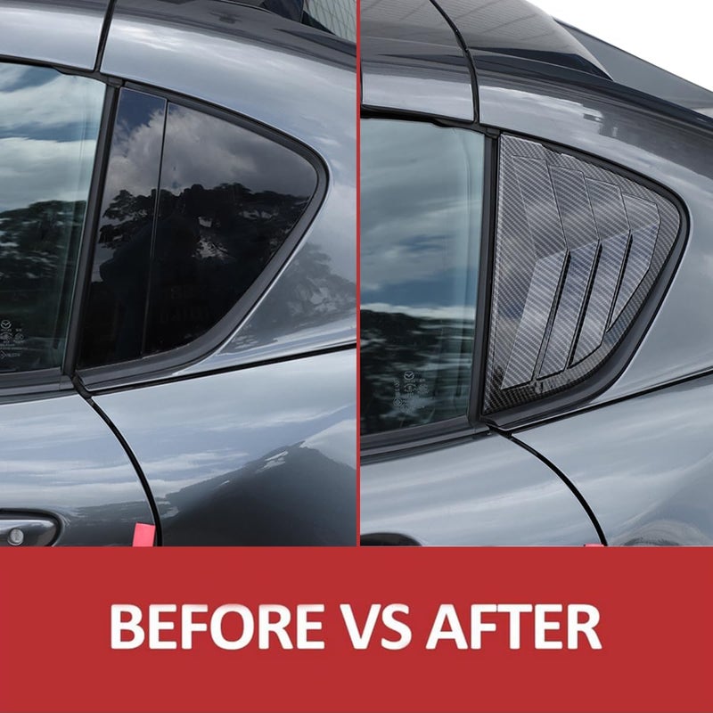 JONKOKO Car Rear Side Window Louvers for Mazda MX-5 ND 2015-2023 - Carbon Fiber - Image 2