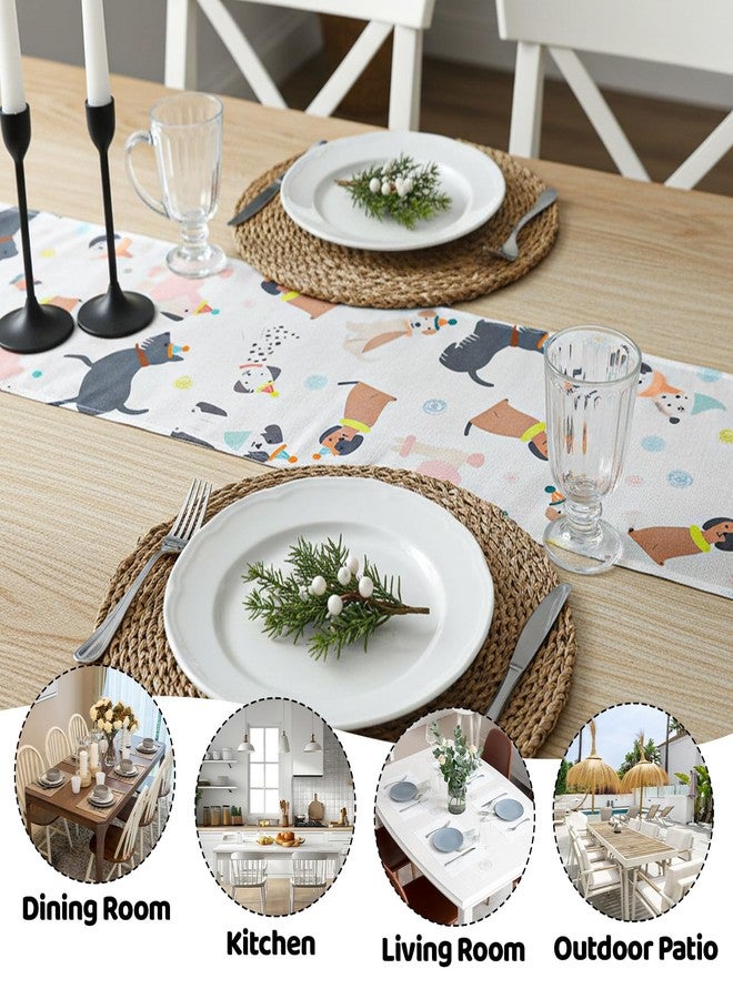 LLOUSSAK Dog Table Runner, Dog Themed Puppy Birthday Party Decorations Puppy Party Decorations Farmhouse Baby Shower Dining Room Room Home Kitchen Island Decor（13x72 Inches）(Birthday Theme) - Image 4