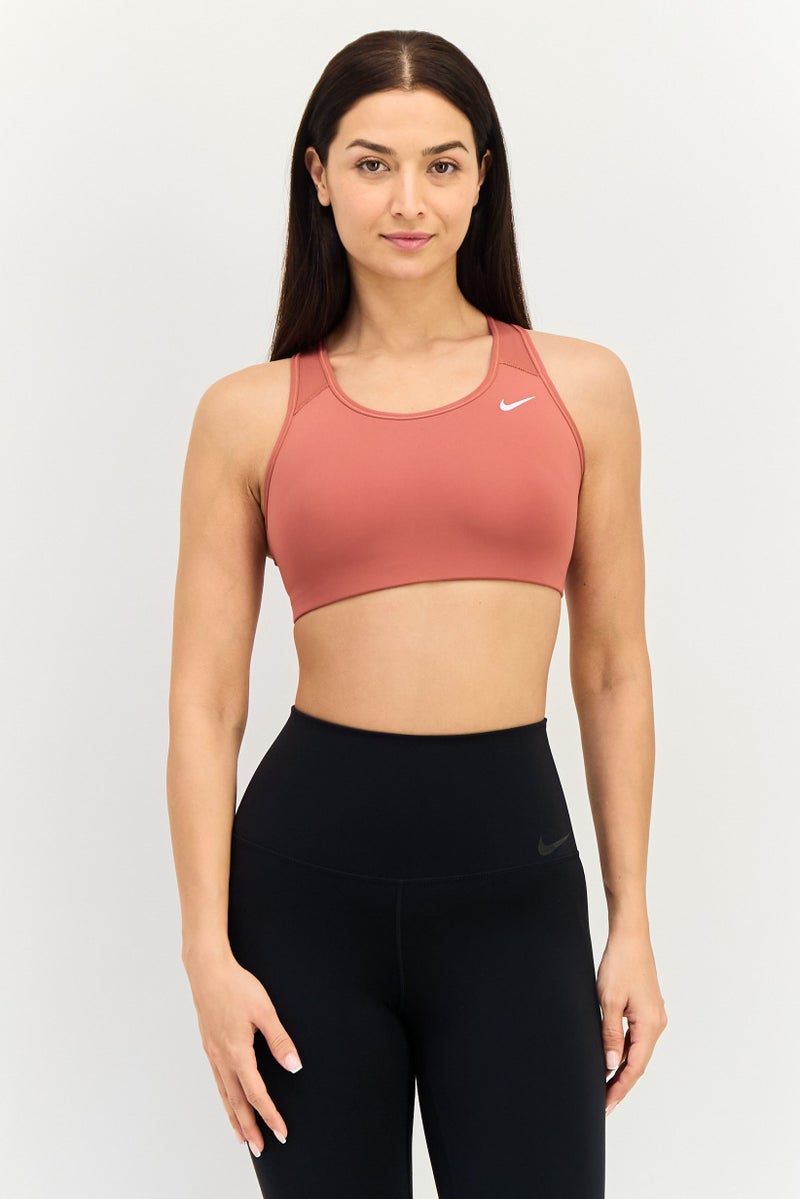 Nike Women Non Padded Brand Logo Training Sport Bra, Maroon - Image 1