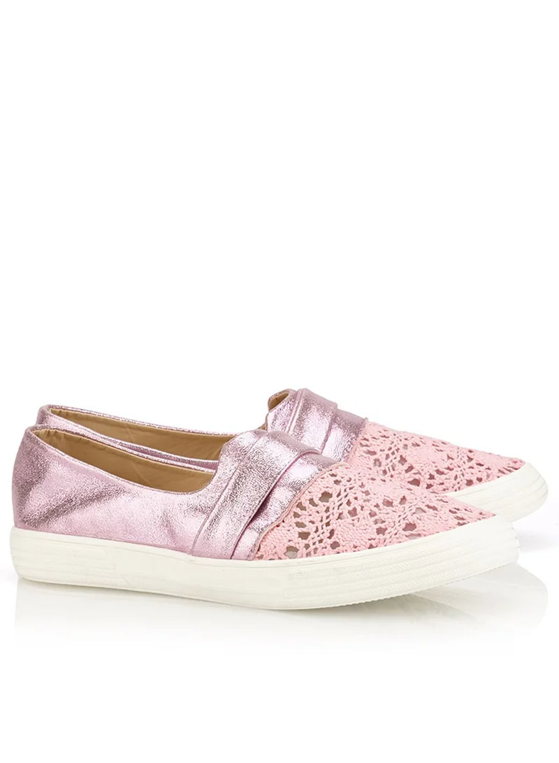 QQ Fish Metallic Lace Slip Ons