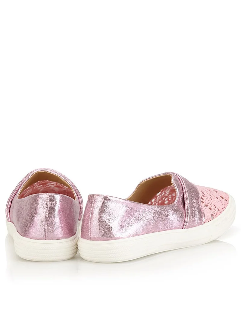 QQ Fish Metallic Lace Slip Ons