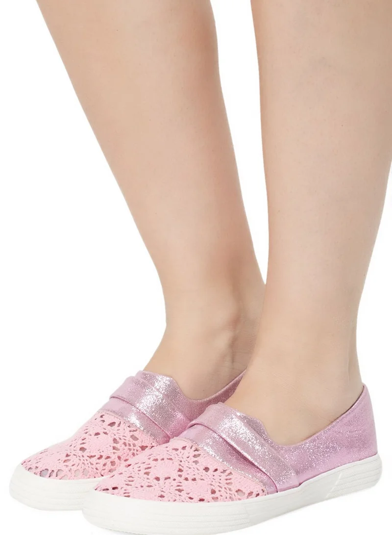 QQ Fish Metallic Lace Slip Ons
