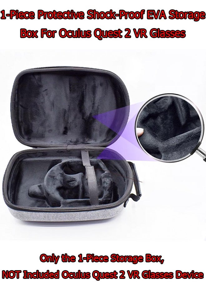 Generic 1-Piece Protective Shock-Proof EVA Storage Box For Oculus Quest 2 VR Glasses,Universal Compression Resistant Hard Shell Waterproof  VR Gaming Headset Carrying Box,Colour Grey  - Image 5