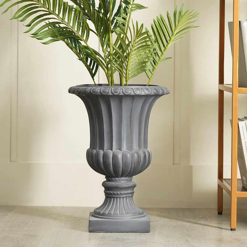 PURE HOME + LIVING Pure Home Living Grey Polyfibre Clay Vase  - Image 2